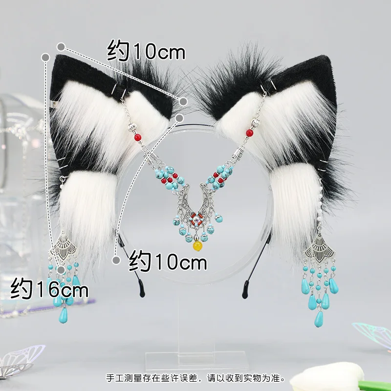 Fashion Ethnic Wolf Ear Headbands Plush Hairband Cosplay Masquerade-Party Costume Hair Halloween Decoration Gift Accessories