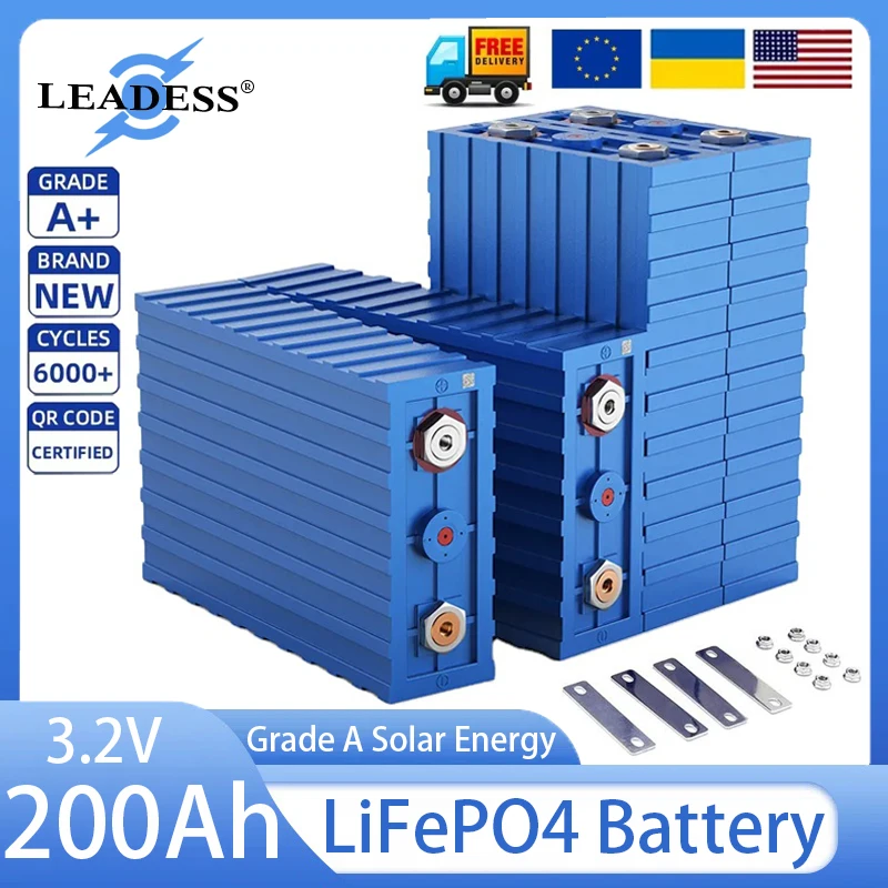 LiFePO4 Battery 200Ah Grade A Cells Lithium Battery Pack Grade A Cell For DIY Campers Solar Outdoor Power Rechargeable Batteries