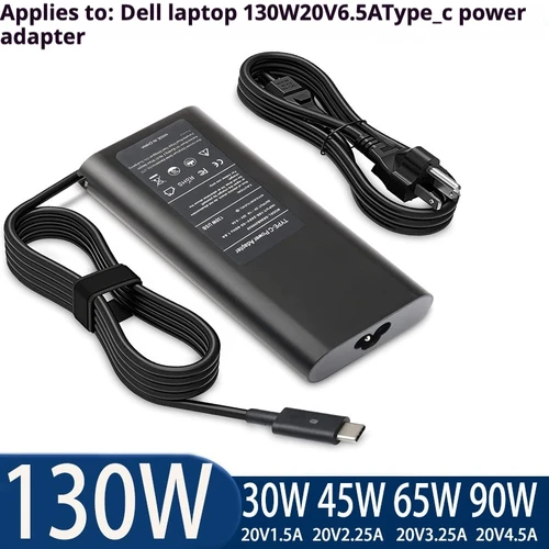 Cargador de ordenador portátil USB C de 130W para Dell Precision 5470 5480 5550 5560 5530 5570 5750 5760 5770 3550 3560 3570 3571 2 en 1,XPS 15 17 957