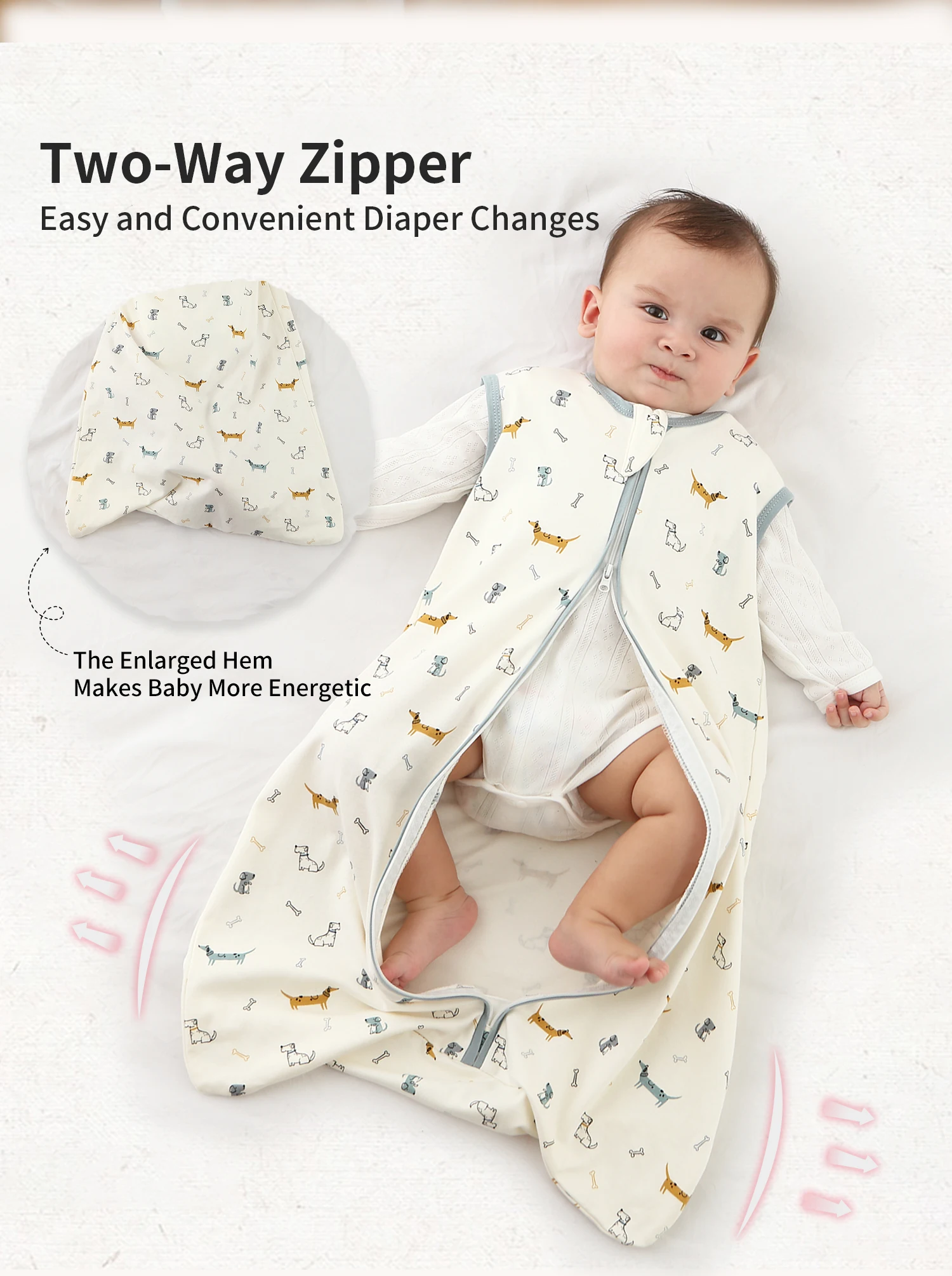 INSULAR الطفل كيس النوم الاطفال سترة الرضع مكافحة بدء قماط بطانية مكافحة ركلة أكياس النوم القطن فئة أ الربيع الصيف الخريف