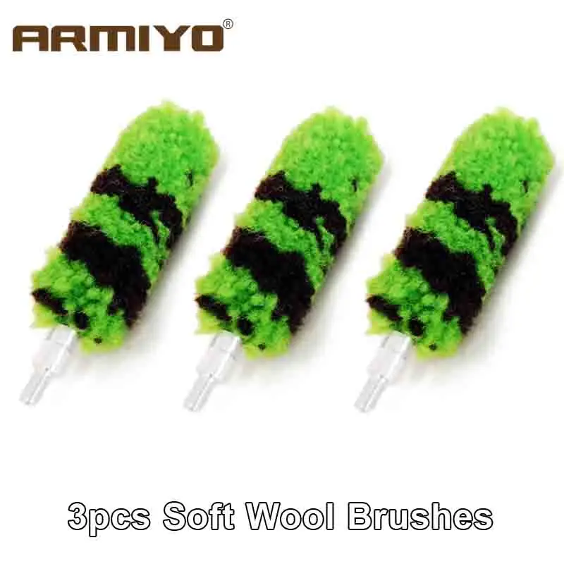 Armiyo 3 teile/satz 12GA 18,5mm Durchmesser Pipeline Reiniger Wolle Metall Borsten Pinsel Jagd Reinigung Kit Gewinde Größe 10-32T – Detail 5