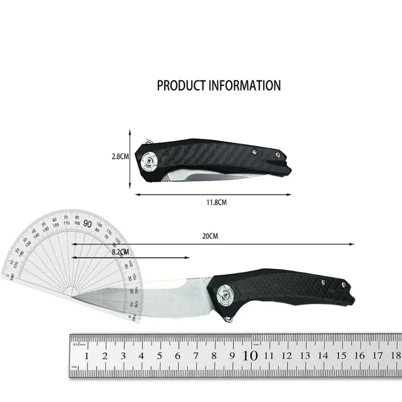 ZT 0707 Folding Knife D2 Drop Point Blade Carbon Fiber Handle Outdoor Camping Hunting Survival Self-defense Tactical Knives Tool