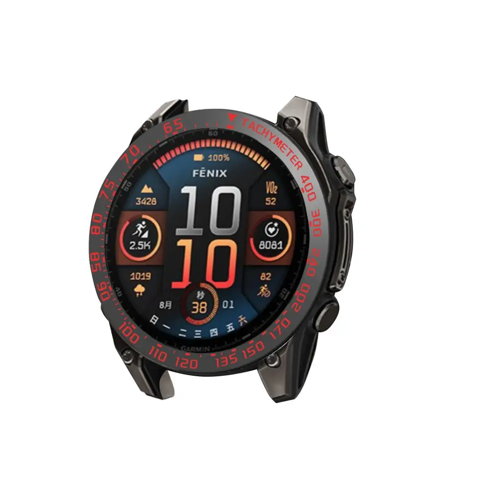 Stainless Steel Bezel Ring Styling Case Protective Decorative Watch Bezel Ring Anti-Scratch for Garmin Fenix 8/Tactix 8 51MM
