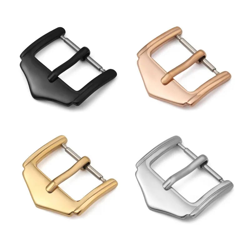 16mm 18mm 20mm 22mm Stainless Steel Watch Buckle Silver Gold Black Rose Gold Watch Clasp Replacement for Leather Watch Strap