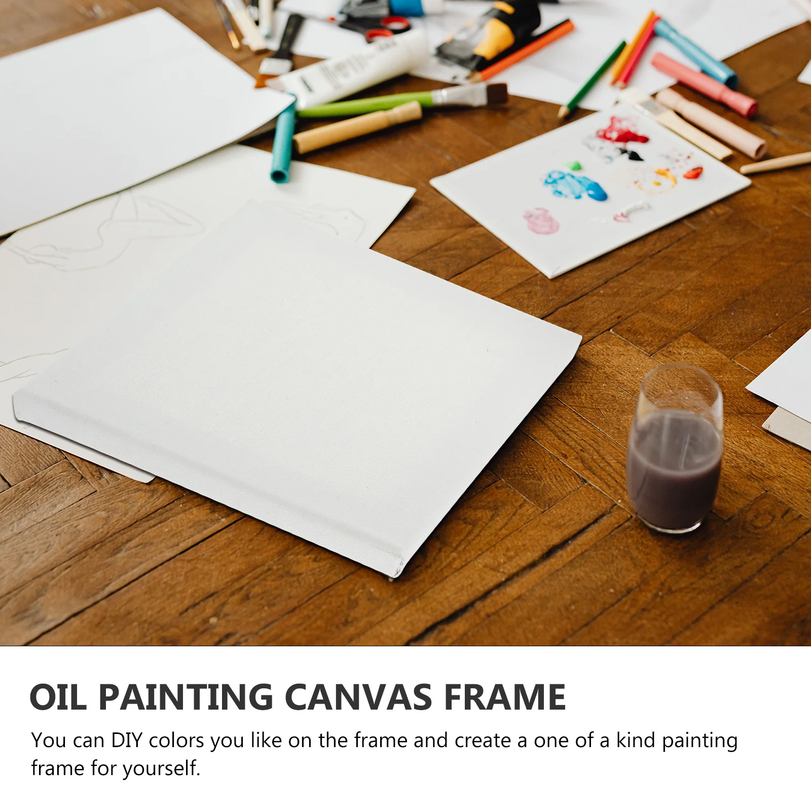 

2Pcs Linen Painting Frame DIY Wooden Picture Frame for Home Decor Oil Art Display Sturdy and Exquisite Craftsmanship