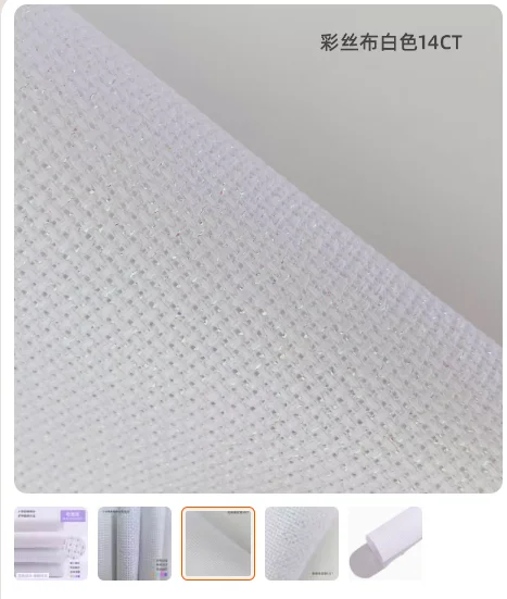 Kruissteek 14ct/11ct Metallic Wit Kruissteek Stof Kleur Zijde Katoenen Doek Diy Hand Geborduurd Doek 150Cm-100Cm