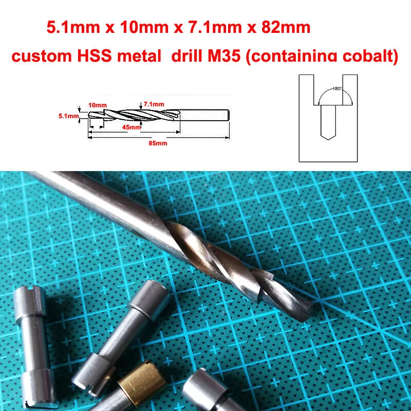 

5.1MM to 7.1 MM 180 Angle Straight Shank Step HSS M35 Metal Drill Bit For Corby Bolt