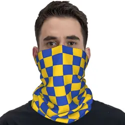 Checkerboard Plaid Yellow And Blue Bandana Fun Balaclava Autumn Hiking Camping Anti-UV Cycling Mask Breathable Face Masks