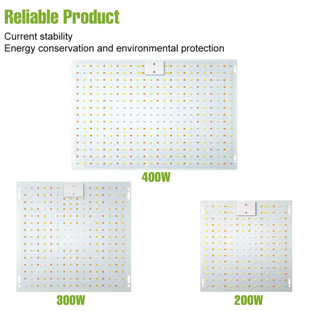 

Светодиодная лампа для растений полного спектра, квантовая панель для выращивания, освещение для комнатных цветов и растений в гроубоксах, 400W 300W 200W