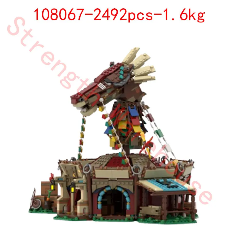 Spot MOC-114605 edifício medieval castelo acampamento 108608 estável archer tiro gama pequenas partículas montagem bloco de construção brinquedos