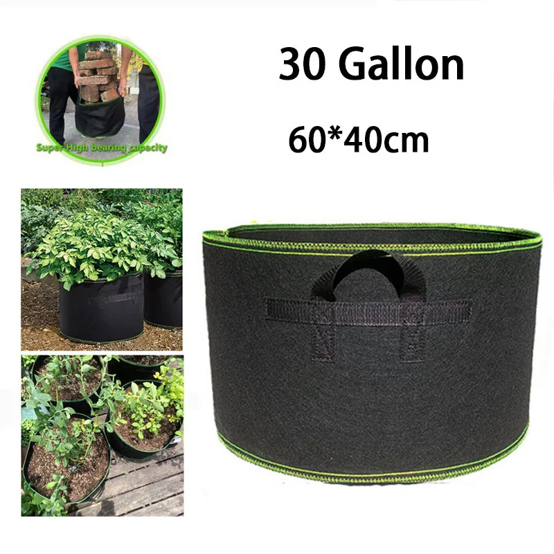 30 Gallon Large Capacity Fabric Plant Grow Bags Hand Held Growing Pots Garden Vegetable Flower Planting Container Gardening Bag