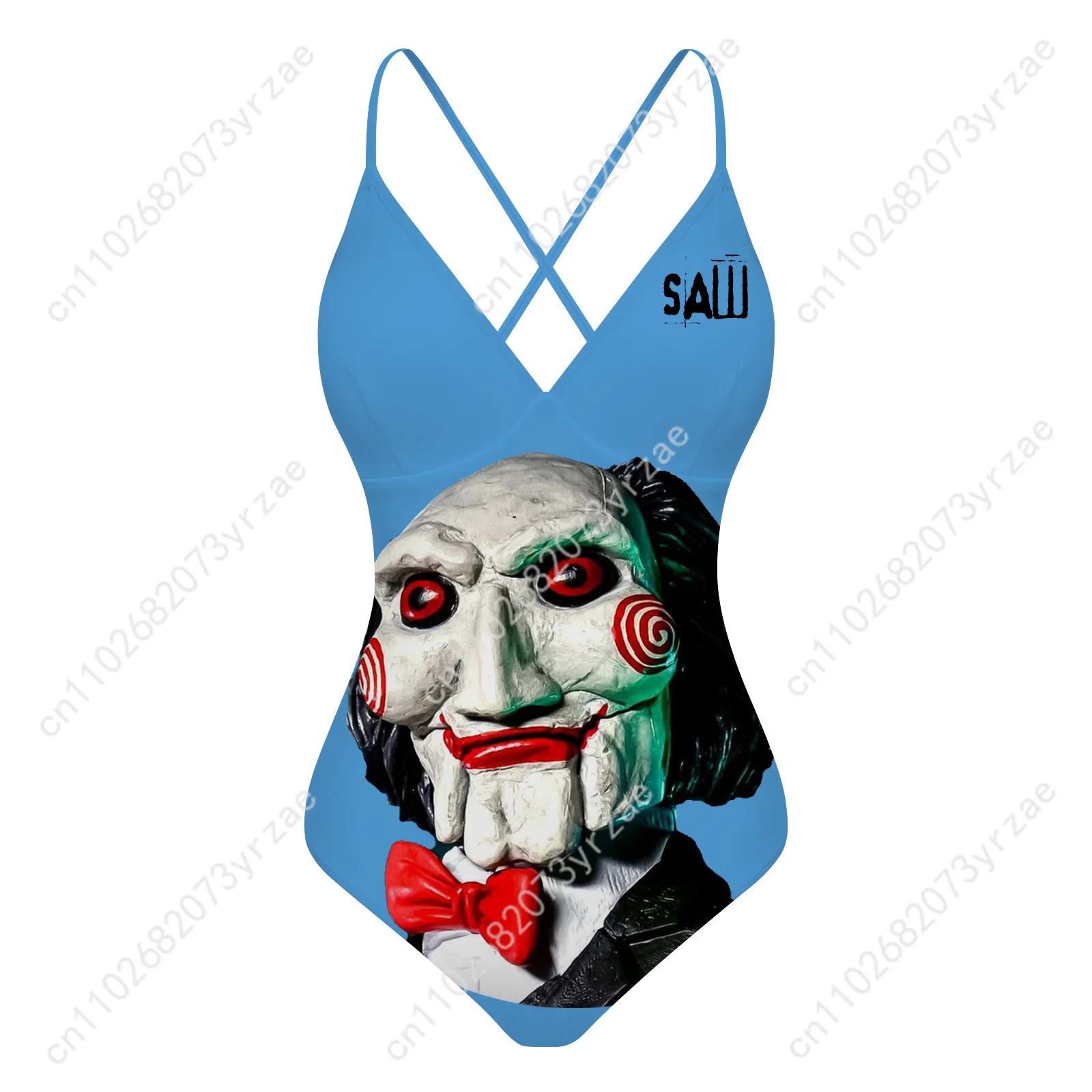 Saw V-neck Halter Back Swimsuit Womens Bathing Suits Personalized Pool Party Swimwear Fashion Sexy Bikini Custom Bathing Suits