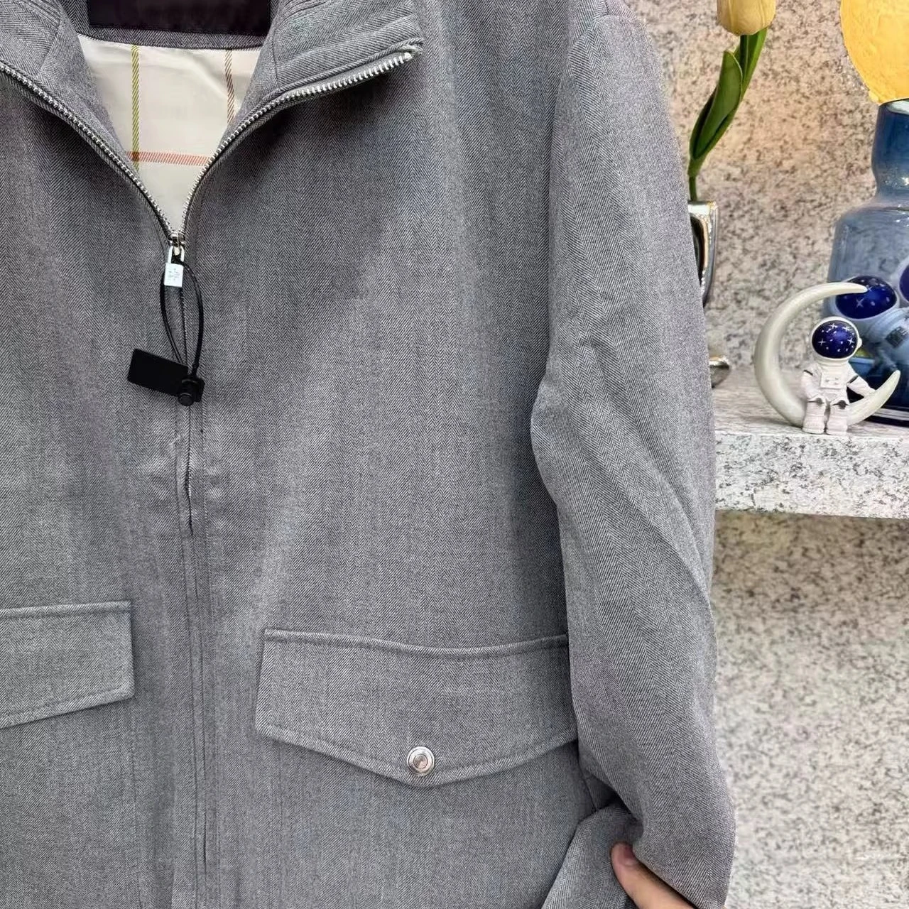 سترة LP الإيطالية المصنوعة من الصوف المطرز بطية صدر السترة #5