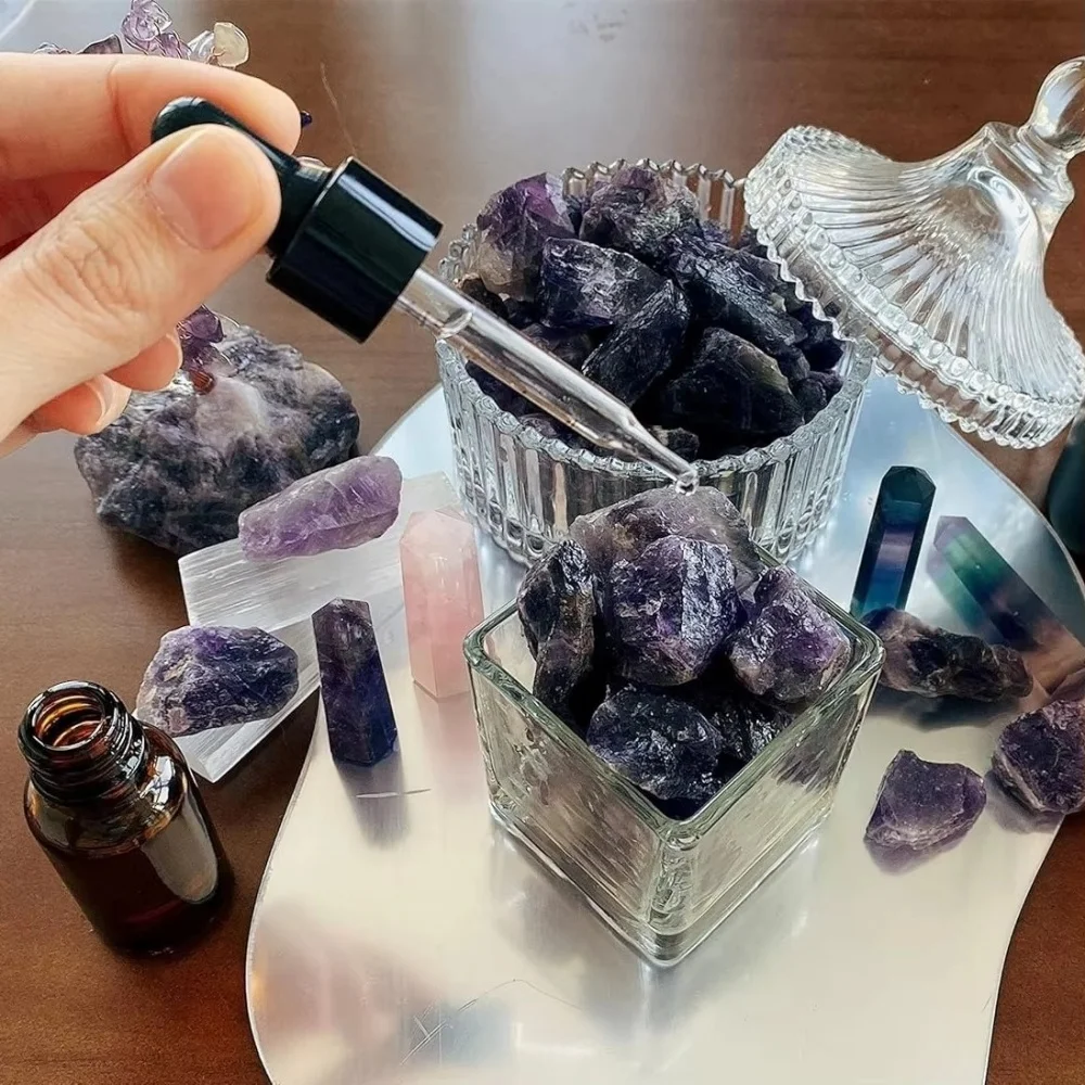 

Natural Amethyst Rough Stone Irregular Aroma Diffuser Stones for Jewelry Making Attracting Wealth and Prosperity
