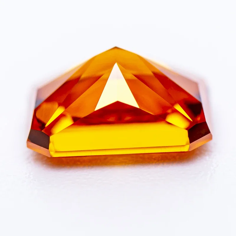 Cubic Zirconia Crushed Ice Cut No Certificate Rectangle Shape Orange Color Charms Beads for Diy Advanced Jewelry Making Material