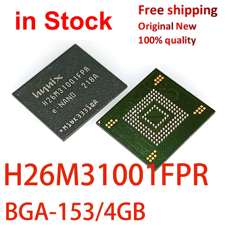 (1-5 pcs)100% Original New H26M31001FPR H26M31001 4GB BGA-153 E-NAND EMMC Memory IC chip