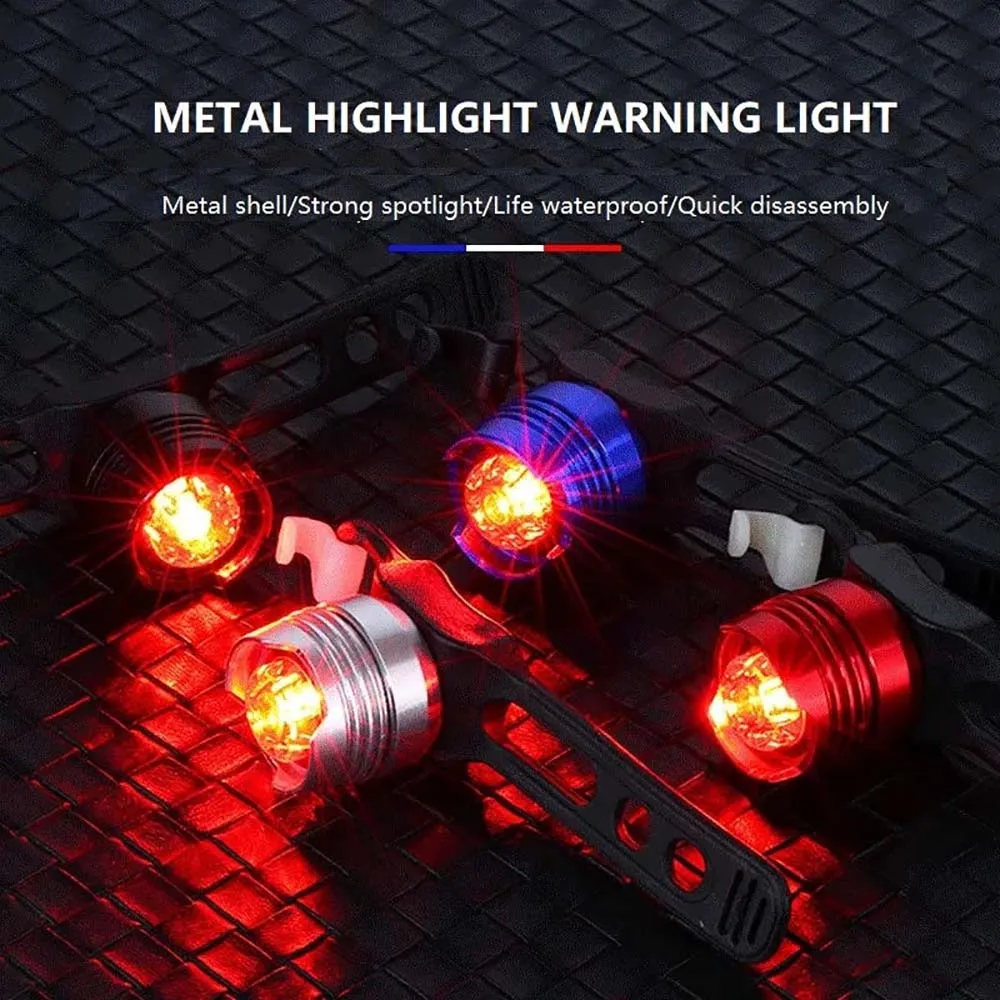 LED Flash Waterproof Bicycle Tail Light Aluminium Alloy Road Mountain Bike Rear Light Night Riding Safety Warning Lights