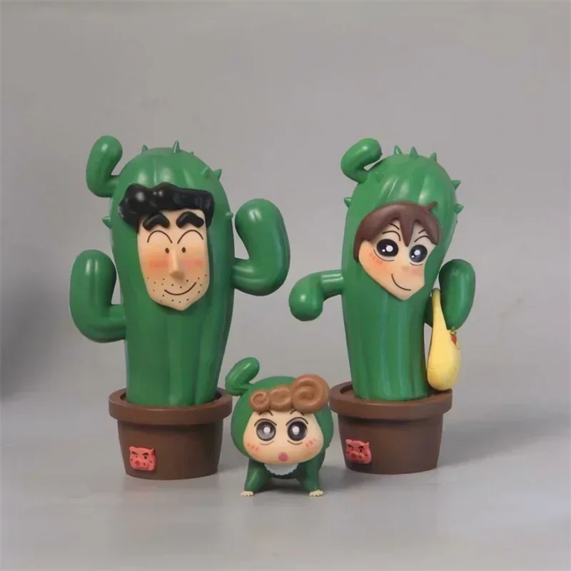 Crayon Shin-Chan Family Photo Cos Cactus Shaped Handheld Model Miyako Nohara Hiroshi Wild Quainey Nini Japanese Anime Cactus