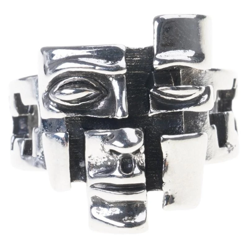Vintage Personality Split Mask Rings Unique Designs Alloy Rings for Artistic Expression and Fashion Enthusiasts