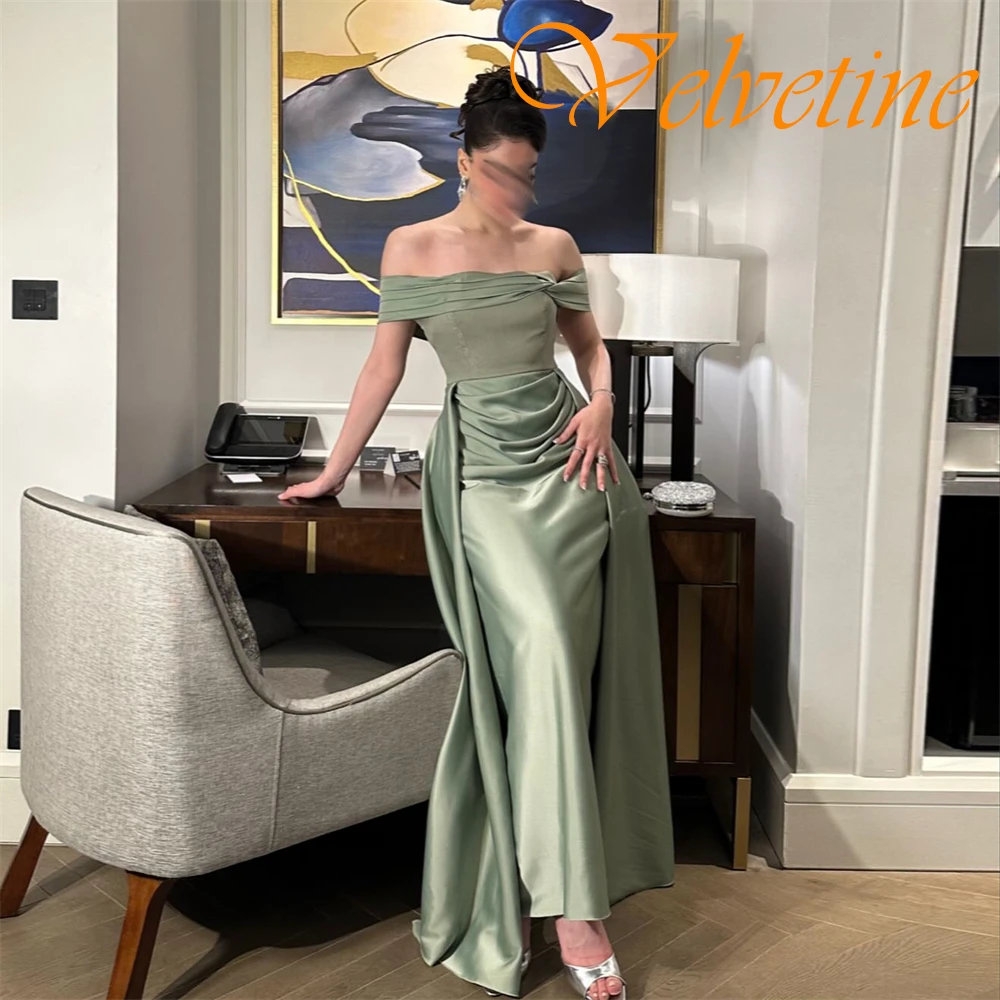 Robe de soirée gracieuse personnalisée à manches courtes, col bateau, robes de bal délicates avec traîne de balayage, robes d'occasion spéciale