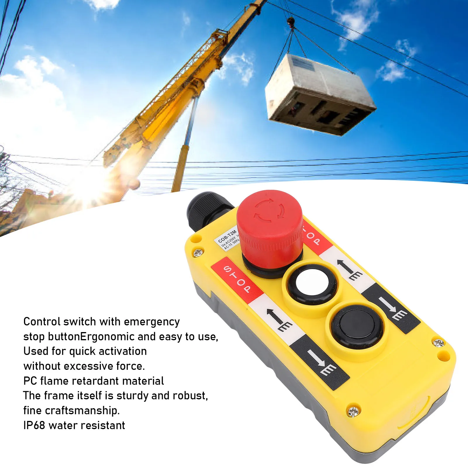 Crane Hoist Control Water Resistant Industrial Remote Control Easy To Use with Emergency Stop for Automation Control Cabinets