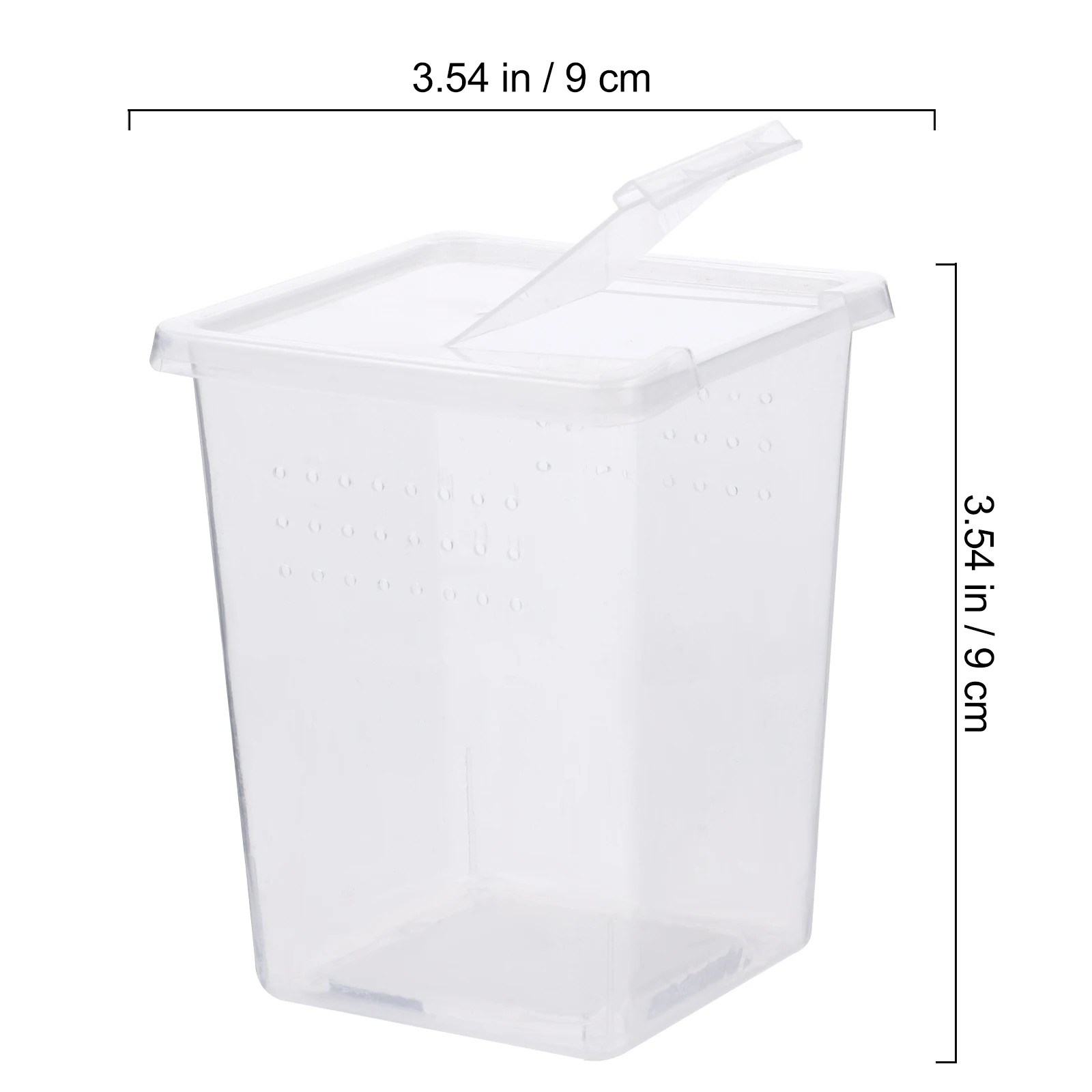2Pcs Reptile Feeder Container Transparent Breeding Box with Multiple Vent Holes Suitable for Gecko Snake Lizard Turtle