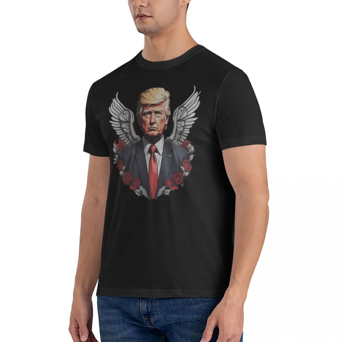 Vintage Trump Soaring Wings T-Shirt for Men Crew Neck Cotton T Shirt Donald Trump Short Sleeve Tee Shirt Adult Clothes