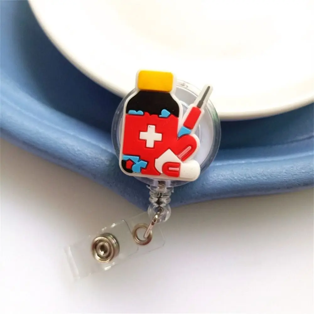 

ID Card Holder Nurse Badge Reel Name Tag Work Card Retractable Badge Holder PVC Chest Card Easy Pull Buckle Doctor Students