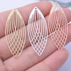 6pcs gold color Oval Charms Thin Pendant Silver Plated Jewelry Earring Findings