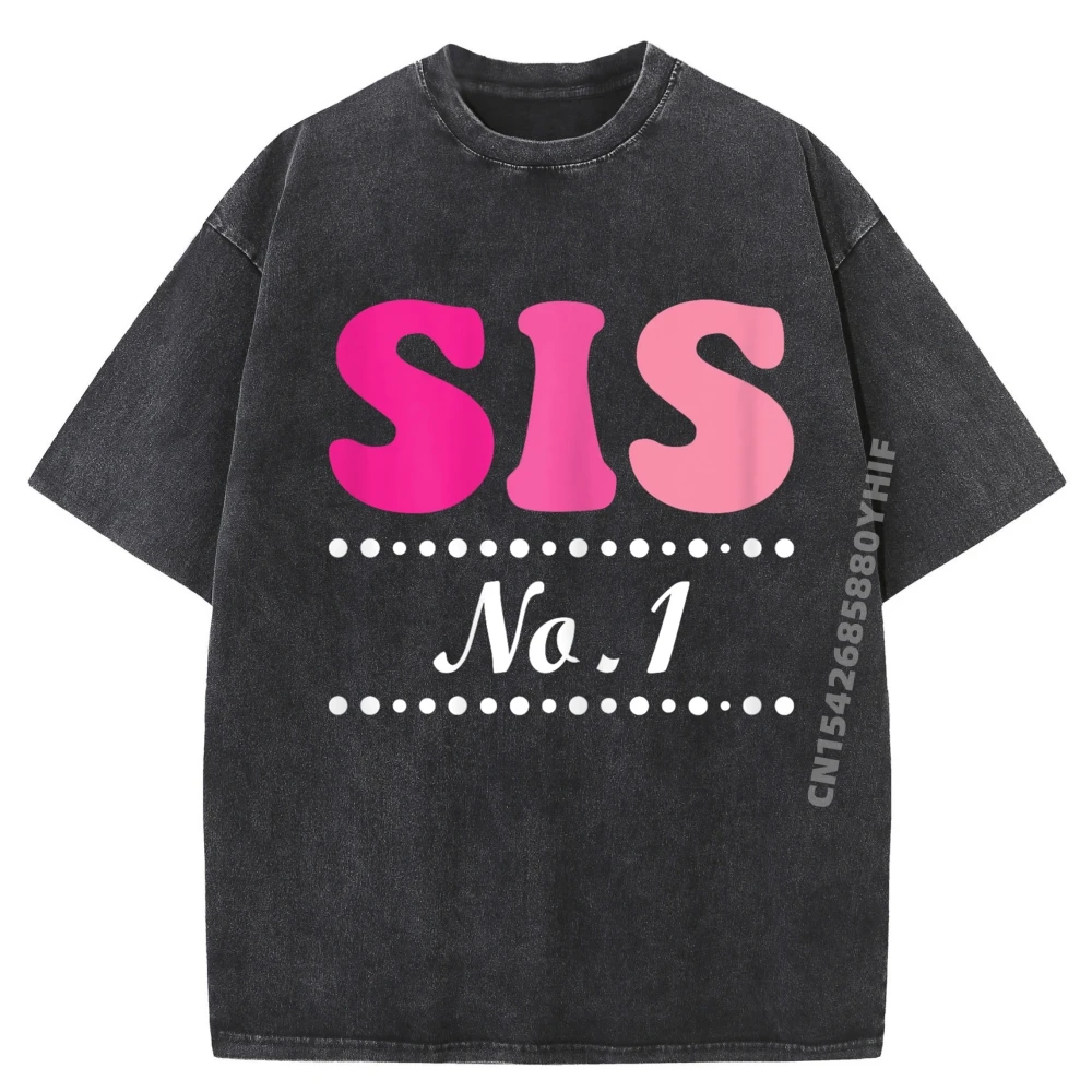 

Sis No 1, спортивные футболки с рисунком для сестры, мужская потертая футболка для отдыха, мужская футболка большого размера с принтом