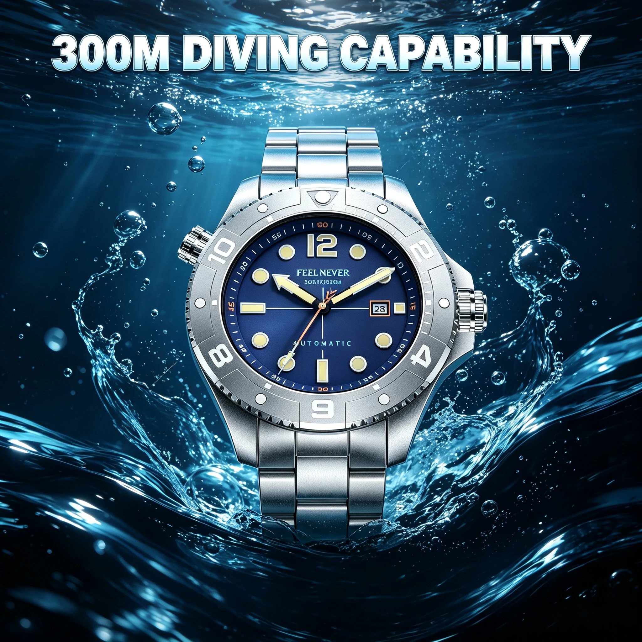 FeelNever Top Brand Luxury Mechanical Watch Profession Casual Sport Stainless Steel Automatic Men's Watches Fashion Wristwatches