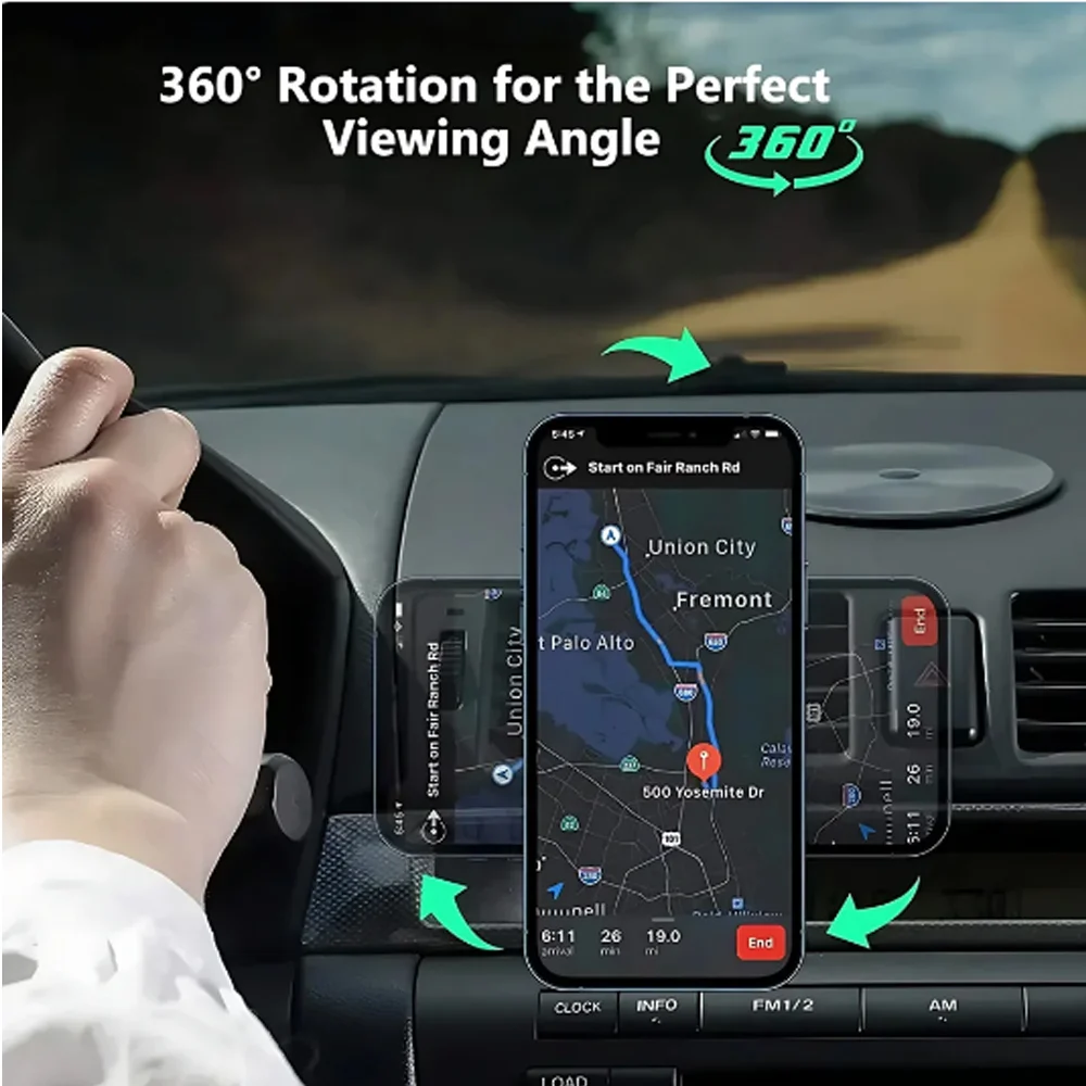 LED Magnetic Wireless Car Charger, MagSafe Fast Charging Phone Holder Mount for iPhone 12 13 14 15 16 17 Pro Max Series view 6