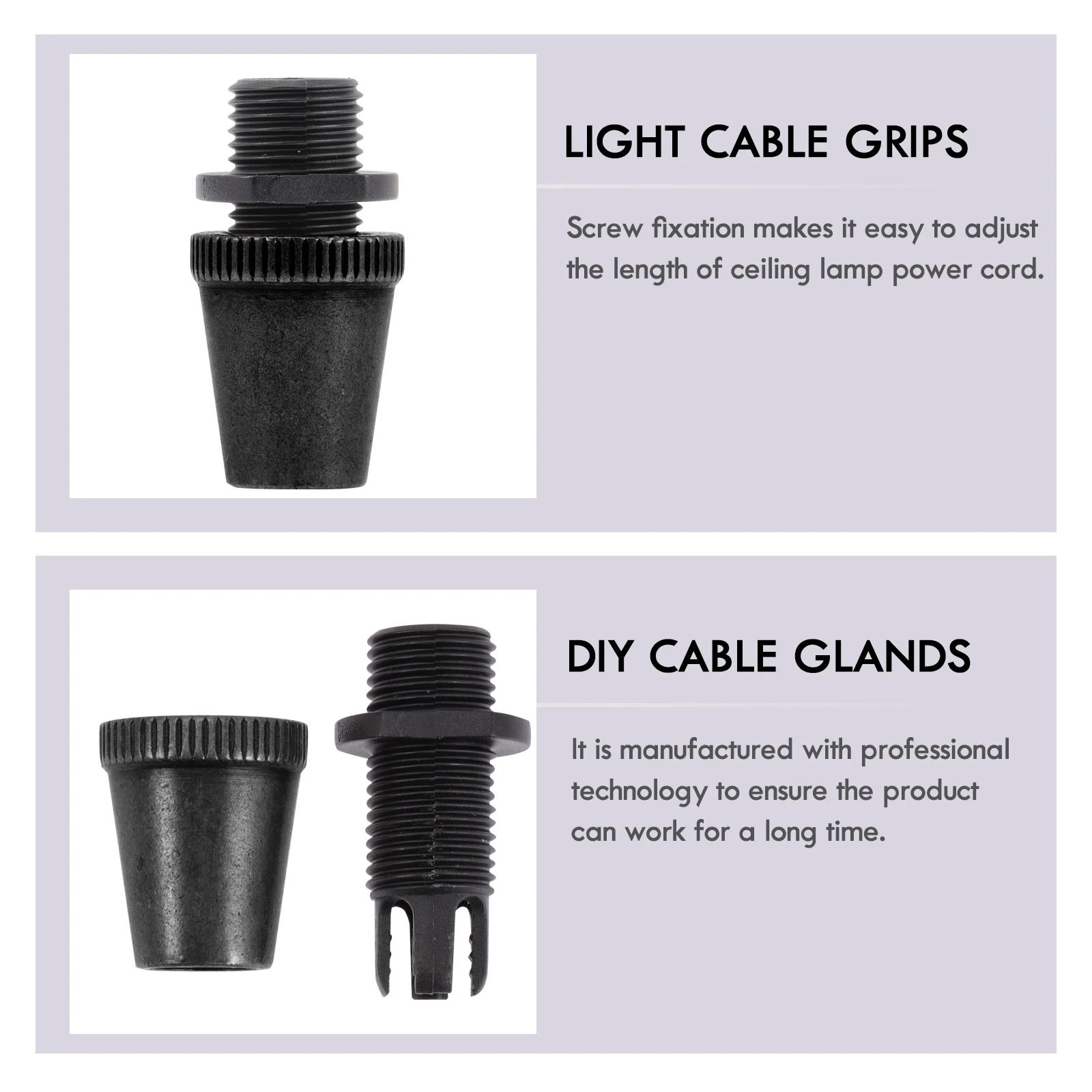 

6pcs Wire Lock Clips Cable Strain Relief Grips Iron Holders Cord Management DIY Cable Glands Ceiling Lights Chandelier