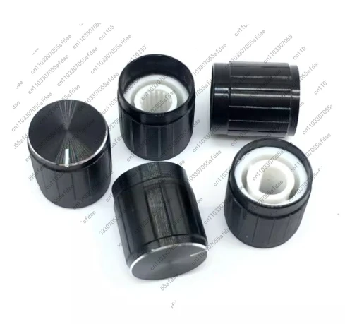 5pcs black aluminum alloy encoder knob 15*17mm electric slotter band switch cap flower shaft hole half shaft hole accessories