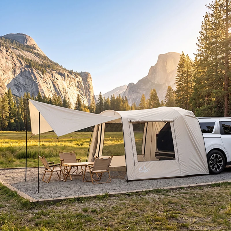 Lohascamping Car box docking tent  Portable Waterproof SUV Tail Tent 3-4 people Dome tent Sunshade Tunnel style tent,Large tent, image 2