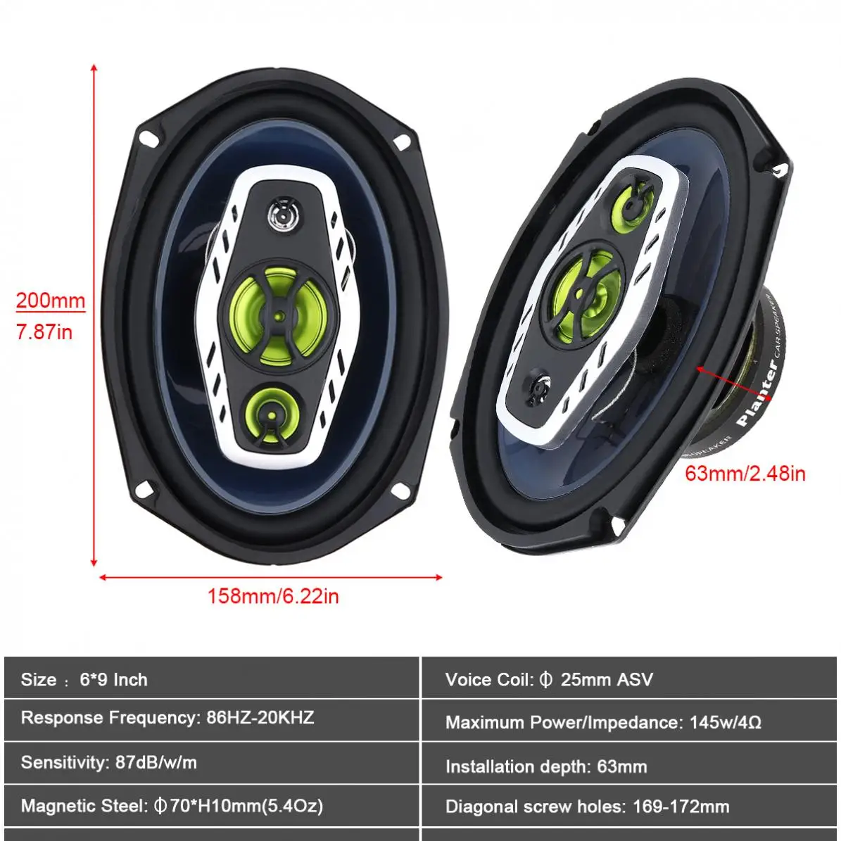 6 x 9 Inch 1000W 3 Way Car Speakers Auto Audio Music Stereo Full Range Frequency Hifi Speakers Non Destructive Installation