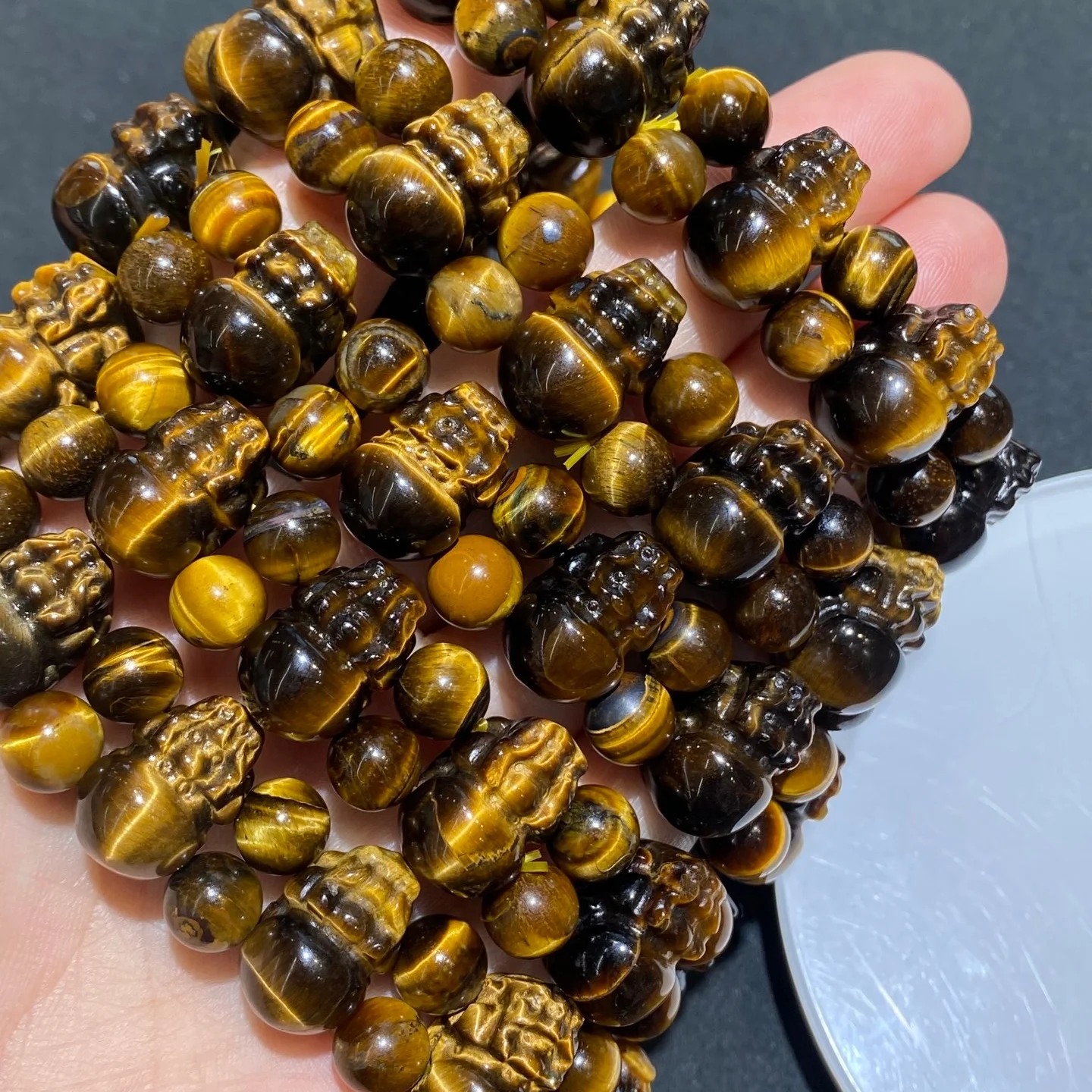 

1 шт. натуральный камень желтый тигровый глаз Pixiu браслет 11x17 мм мифические животные Pixiu бусины кристалл кварцевые ювелирные изделия подарок для мужчин и женщин