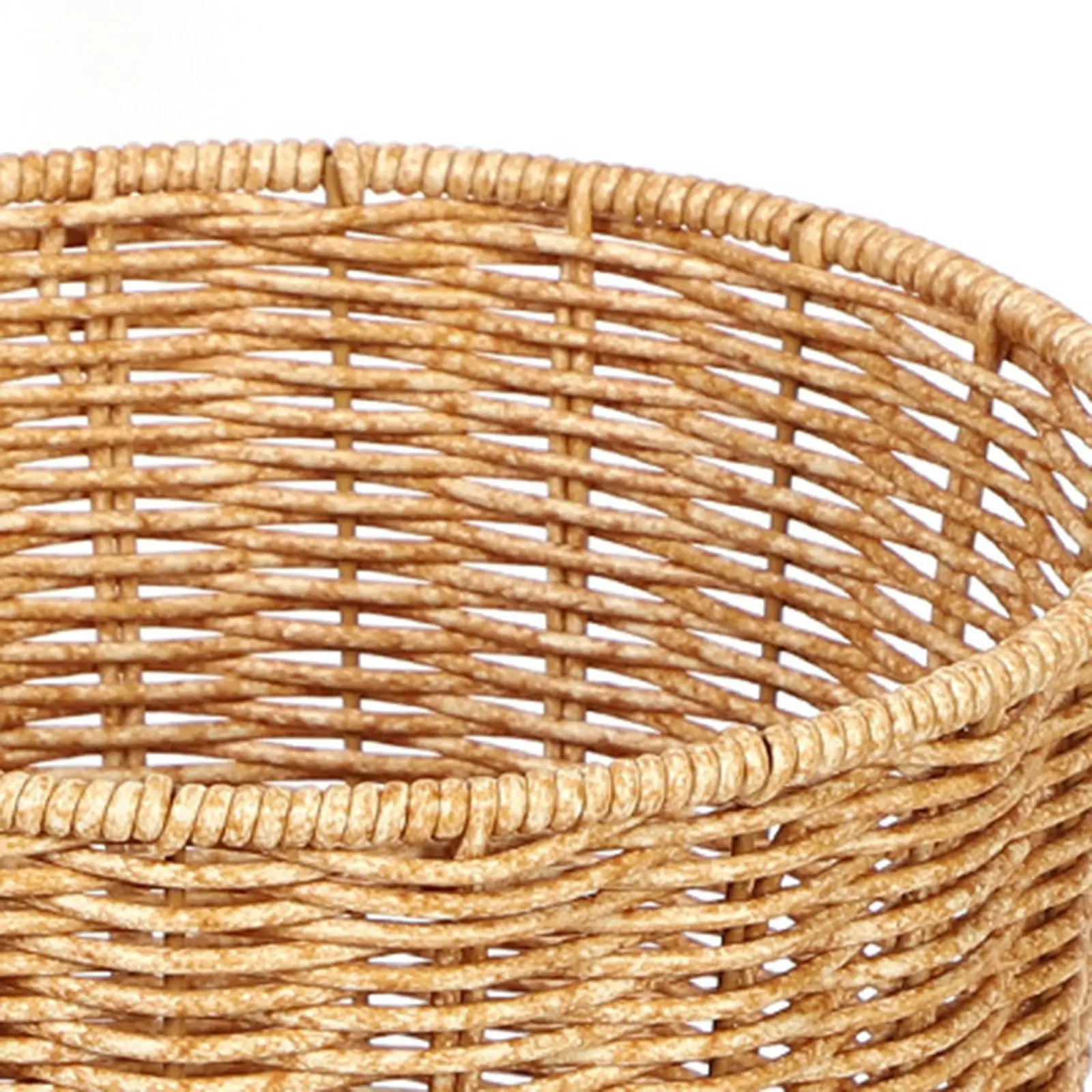 Imitation Rattan Basket with Lid Laundry Hamper Living Room Bedroom Woven Basket