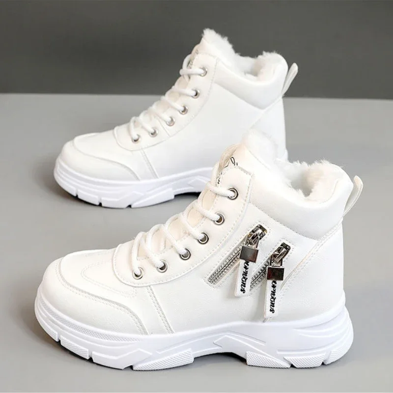 

Ankle Boots for The Winter Fashion Designer Warm Fur High Sneakers Women Comfort Padded Shoes Skateboard Boot Female Footwear