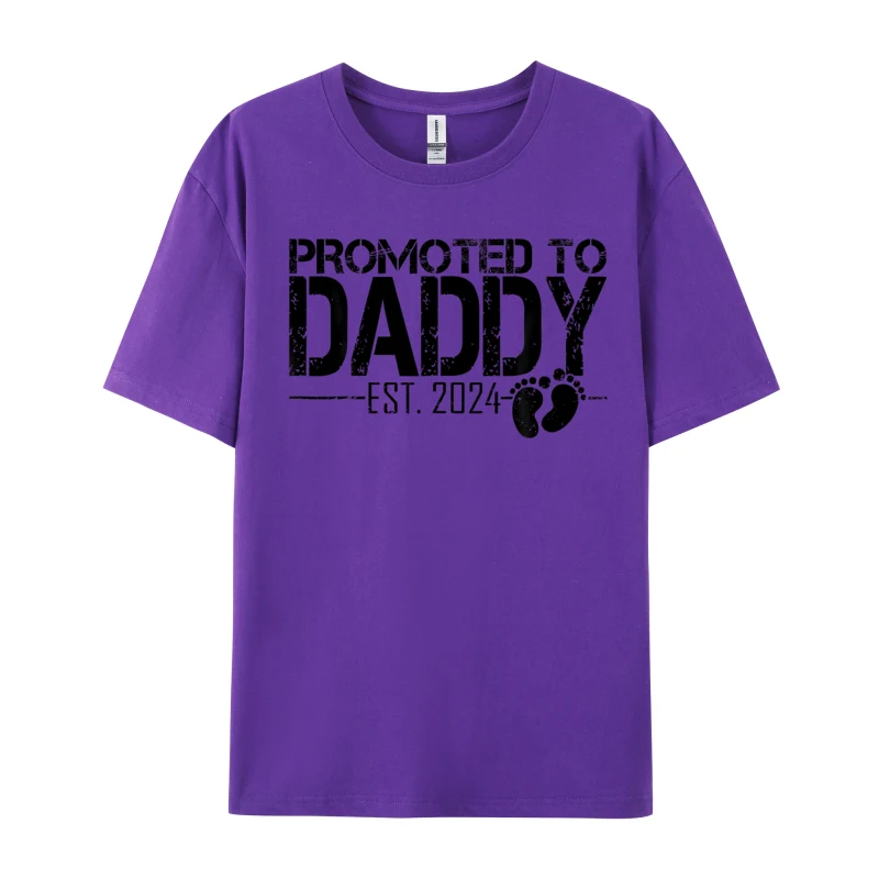 

Fashion T-Shirt Promoted To Daddy Est. 2024 Printed On Fitness Tight T Shirt Tops Shirt Men Tshirts Eu Size