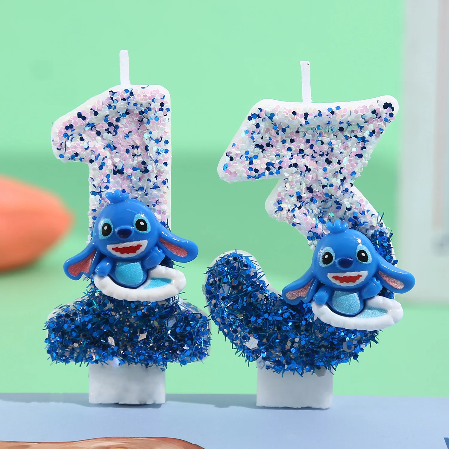 

Happy Birthday Candle 0-9 Numbers Candle Blue Stitch Birthday Candles for Cake Children's Birthday Party Candle Cake Decorating