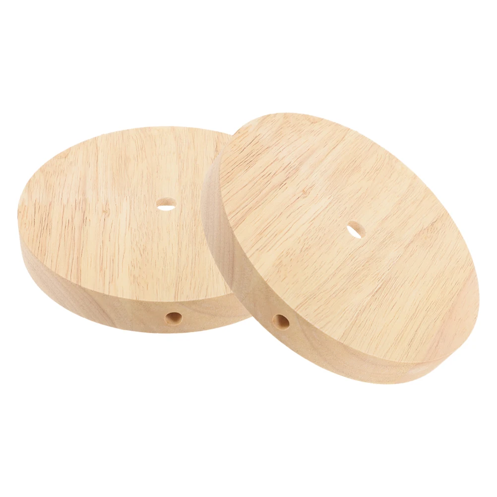 

2pcs Solid Round Night Light LED Floor Holder DIY Lighting for Bedroom Study Natural Grain Wood Safe Edges Small Wooden Lamp