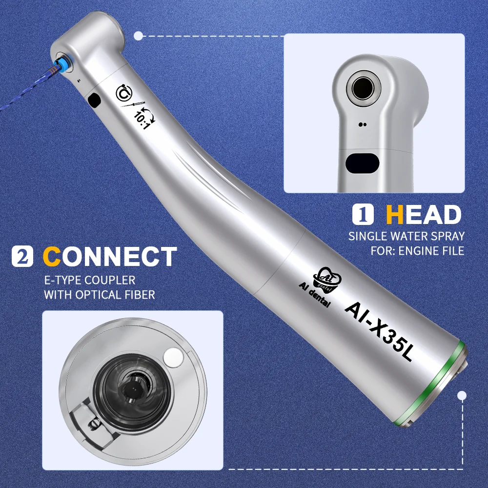 AI-X dentystycznego serii 1:1/1:5/4:1/10:1/16:1 z włókna światłowodowe niska prędkość kątnica rękojeść dla mikrosilnik elektryczny krzesło