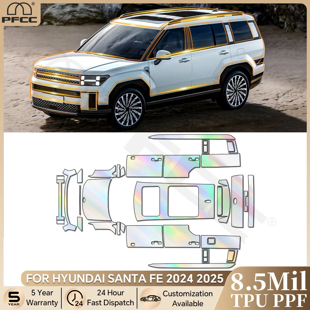 

For Hyundai Santa FE 2024 2025 TPU Paint Protection Film Pre-cut PPF Bra Car Body Anti-scratch Clear Bra Resistant Invisible Kit