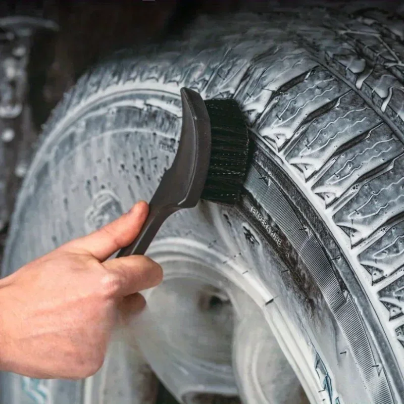 Multi-functional New Tire Brush Stiff Car Beauty Cleaning Brush for Wheel Hub Steel Rim Mat Fabric - Auto Detailing Tool