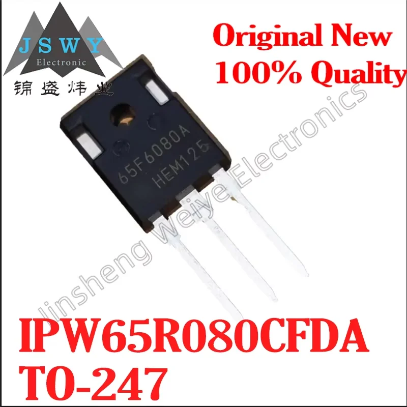 

(10/50 pieces) IPW65R080CFDA 65F6080A TO-247 650V 43.3A 100% New, Brand New Original, In Stock, Fast Shipping