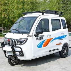 Fully enclosed fuel three-wheeled motorcycle extended offset steering wheel