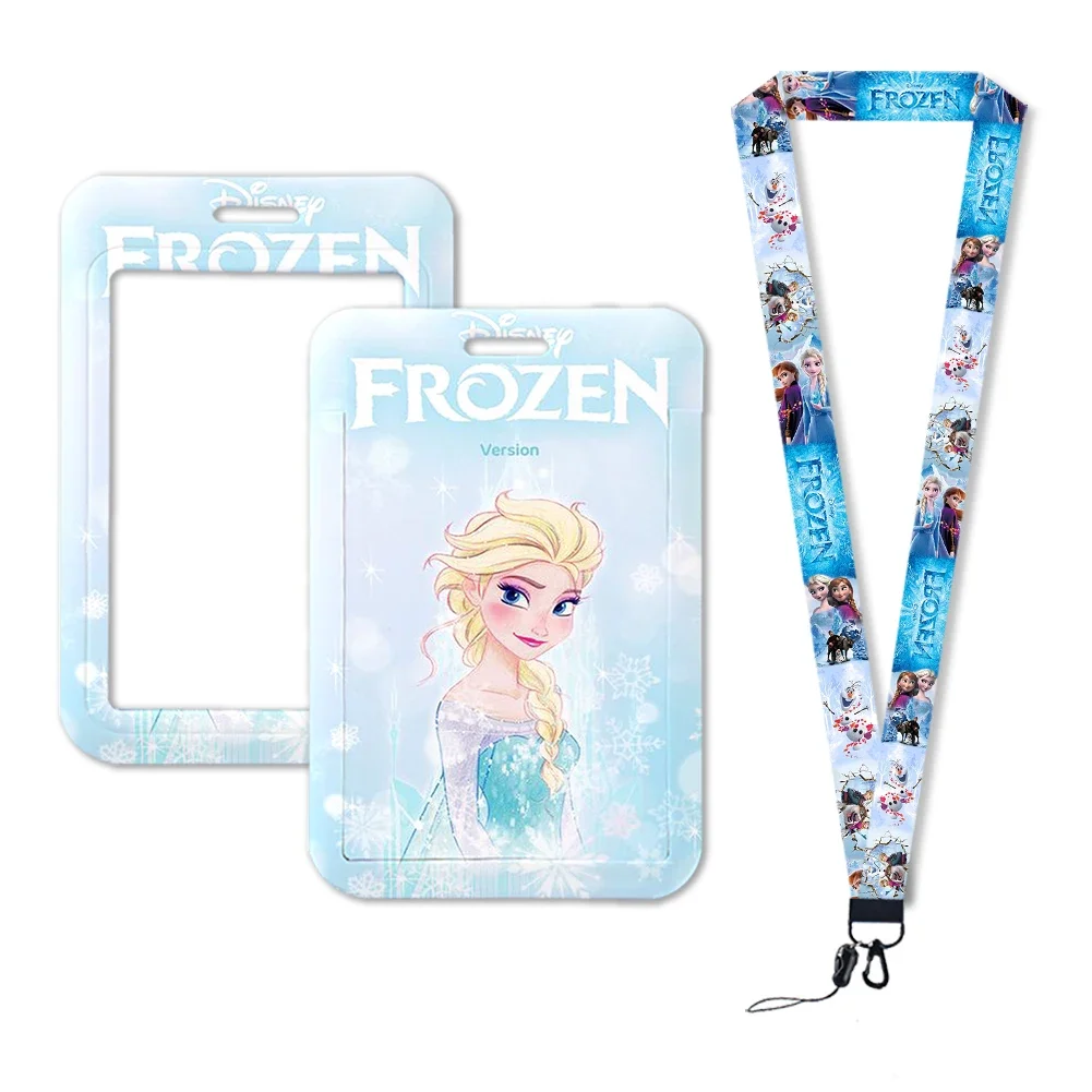 Disney-Frozen Lanyards para Keys, ID, Credit Card Cover, Pass, Mobile Phone Charm, Neck Straps, Badge Holder, Chain Accessories, Gifts