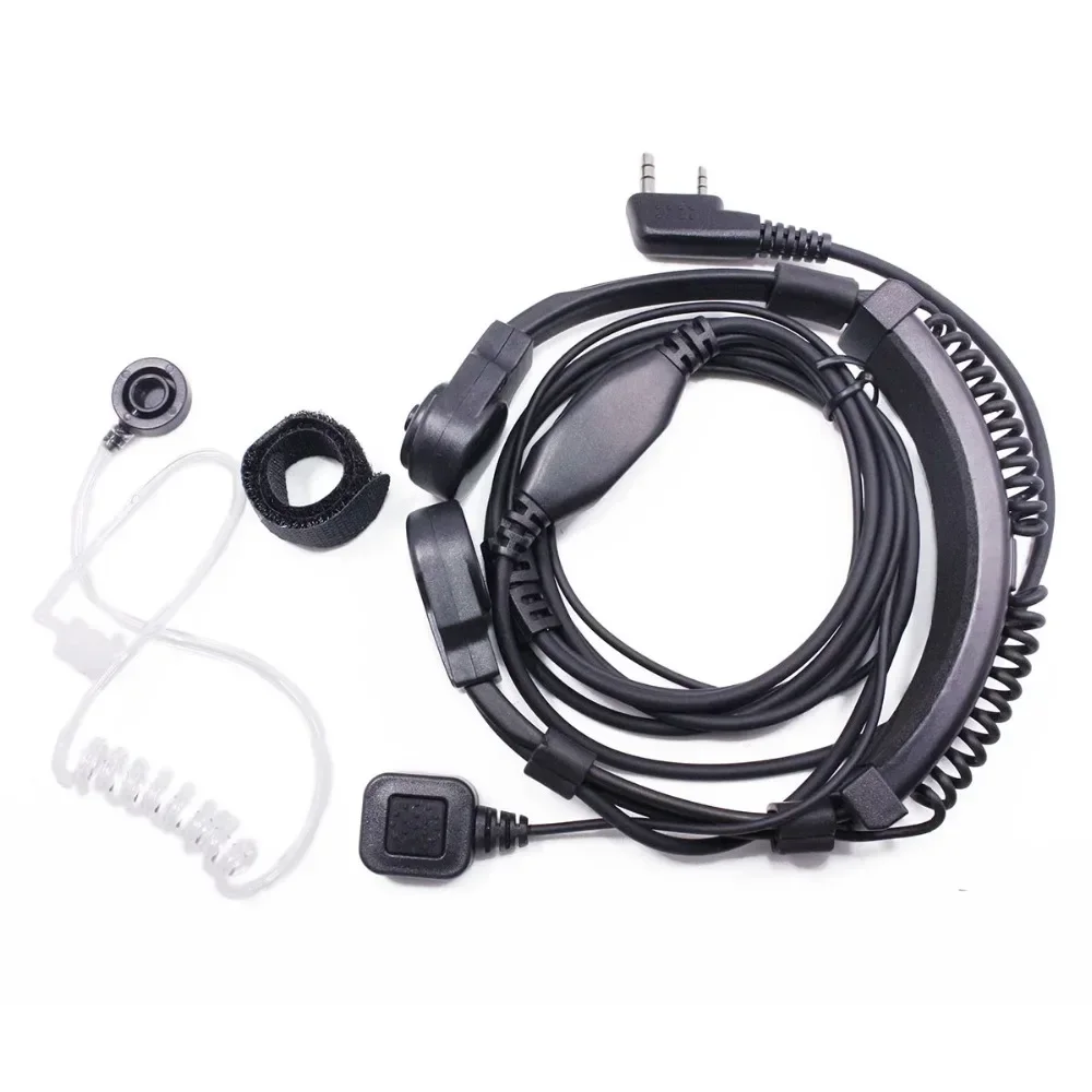 Auriculares PTT con micrófono de garganta acústica ajustable y extensible para Baofeng UV-5R BF-888S UV-21 PRO Quansheng UV K5 K6