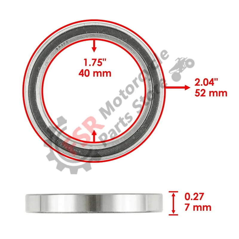 Can-Am 420632377 420632371 420632372 420632375 볼 베어링, 6808RS, 40x52x7, 2 개, 4 개